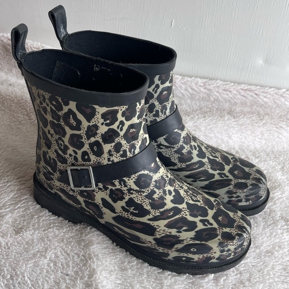 Capelli New York leopard print ankle rain booties - Picture 1 of 9